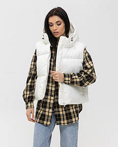 Жіночий жилет, що створений для вашого комфорту, Молоко капюшон L-Xl