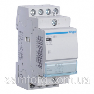 Контактор безшумний Hager ESD428S 25A 3НВ+1НЗ 24W