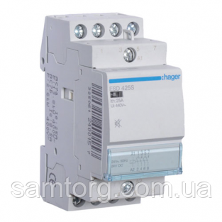 Контактор безшумний Hager ESD425SDC 25A 4НВ 24W