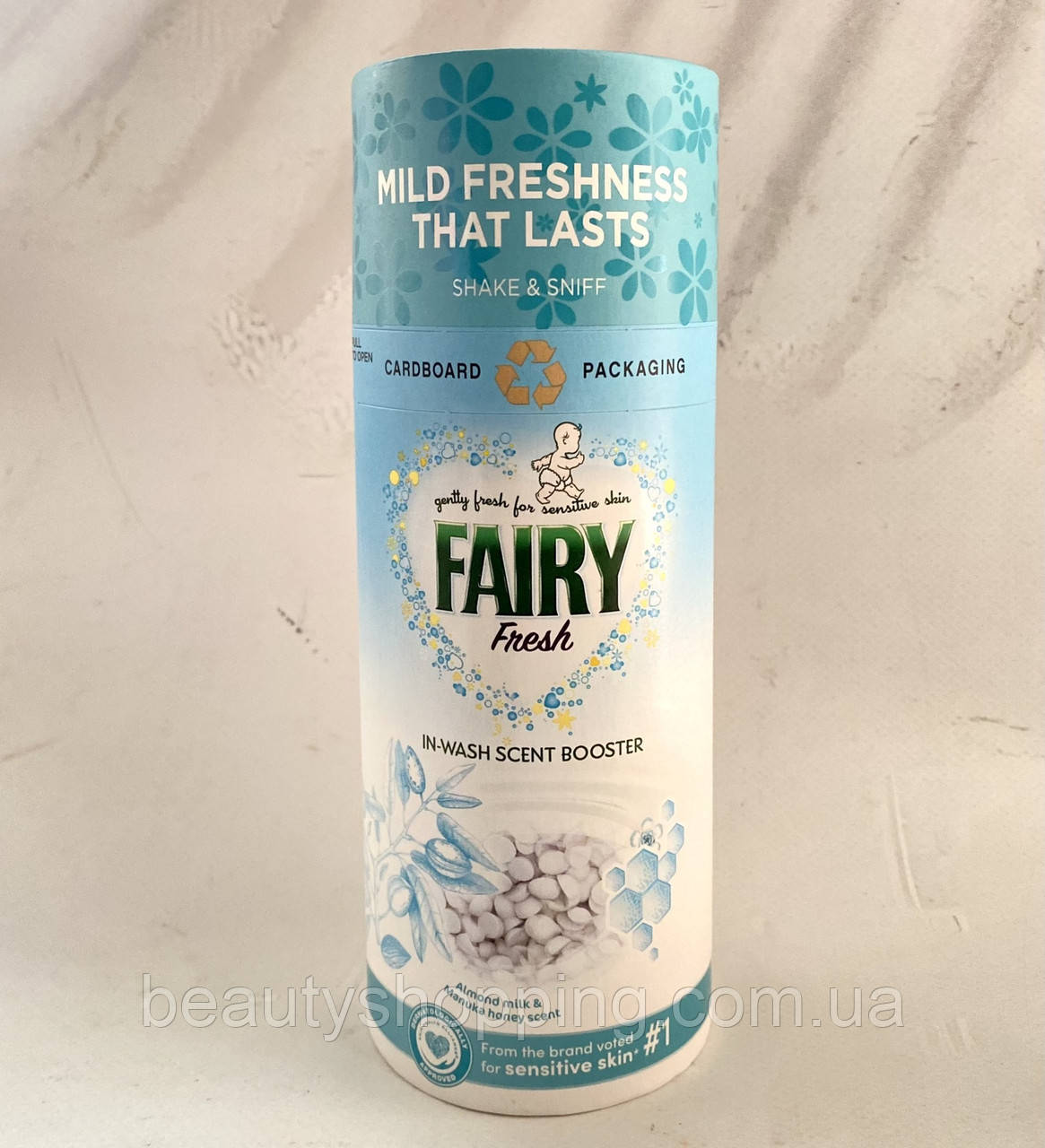 Кондиціонер парфумований для дитячої білизни в гранулах Fairy fresh Almond Milk & Manuka Honey 176g