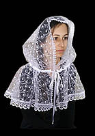 Палантин - накидка для крестной белого цвета.