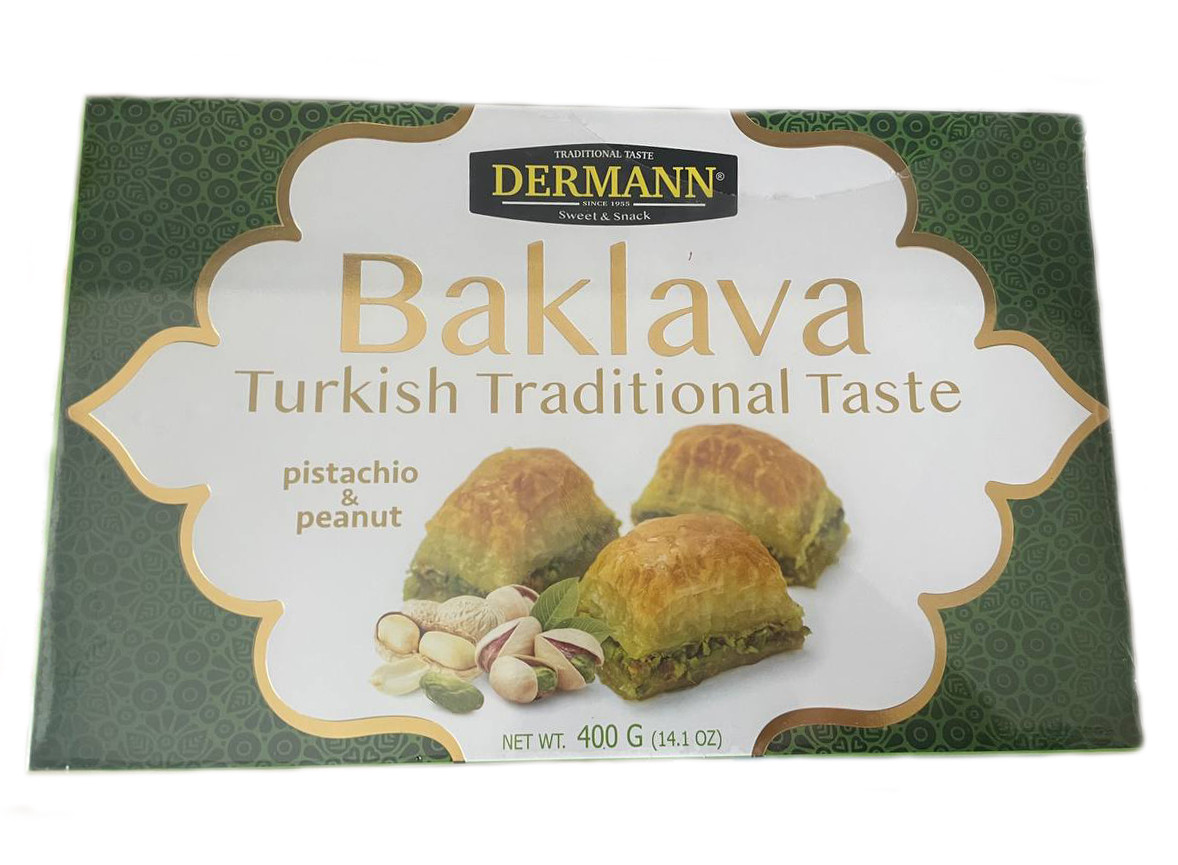 Пахлава турецька Dermann, фісташка та арахіс, 400 г