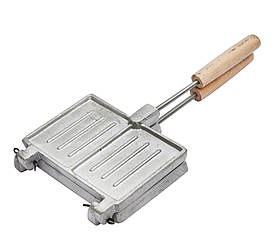 Форма для випічки алюмінієва Вафлі Бельгійські з дерев'яною ручкою