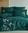 Комплект постільної білизни з вишивкою ТМ Maribor Exclusive Satin 200х220 см Impero Yesil