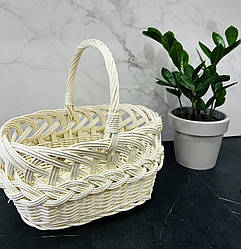 Кошик з білої лози 28х20х27 Великодній кошик