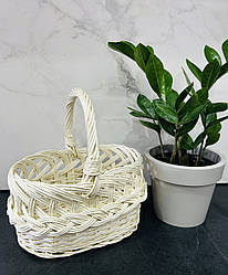 Дитячий Кошик з білої лози 23х17х23 Великодній кошик