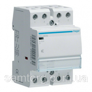 Контактор безшумний Hager ESD463S 63A 4НВ 24W