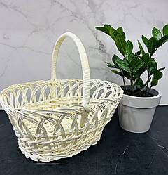 Кошик з білої лози 30х22х25 Великодній кошик