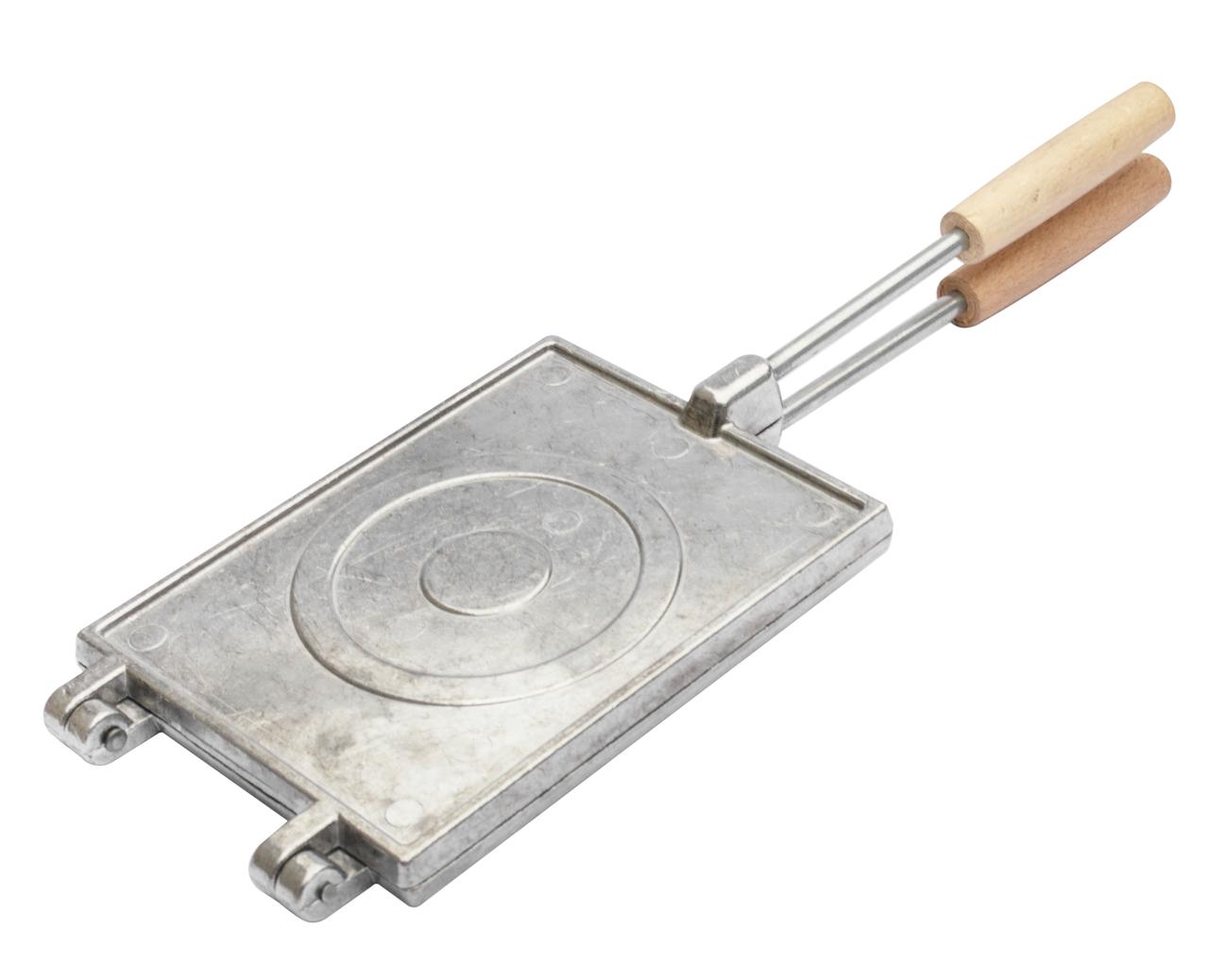 Форма для випікання алюмінієва Вафлі квадратні з дерев'яною ручкою, фото 1