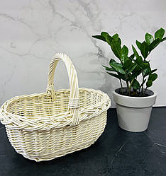 Кошик з білої лози 30х22х25 Великодній кошик