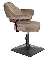 Крісло Jeff 4-BK-Base велюр кавовий B-1042, чорна квадратна нога-опора, з регулюванням висоти, фото 2