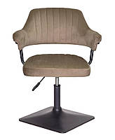 Крісло Jeff 4-BK-Base велюр кавовий B-1042, чорна квадратна нога-опора, з регулюванням висоти, фото 5