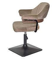 Крісло Jeff 4-BK-Base велюр кавовий B-1042, чорна квадратна нога-опора, з регулюванням висоти, фото 9