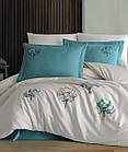 Комплект постільної білизни з вишивкою ТМ Maribor Exclusive Satin 200х220 см Root Sampanya