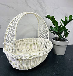 Кошик з білої лози 36х27х32 Великодній кошик