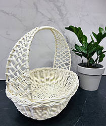 Кошик з білої лози 32х24х28 Великодній кошик