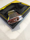 Запальничка газова турбо срібляста кишенькова сувенірна в подарунок оригінальна для чоловіка, фото 5
