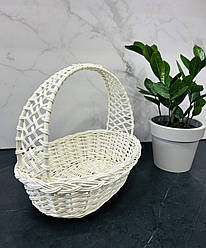 Дитячий Кошик з білої лози 28х21х26 Великодній кошик дитячий