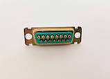Роз'єм кабельний D-SUB HE508 N15AS, розетка, 15-pin, позолота, високої щільності, фото 3
