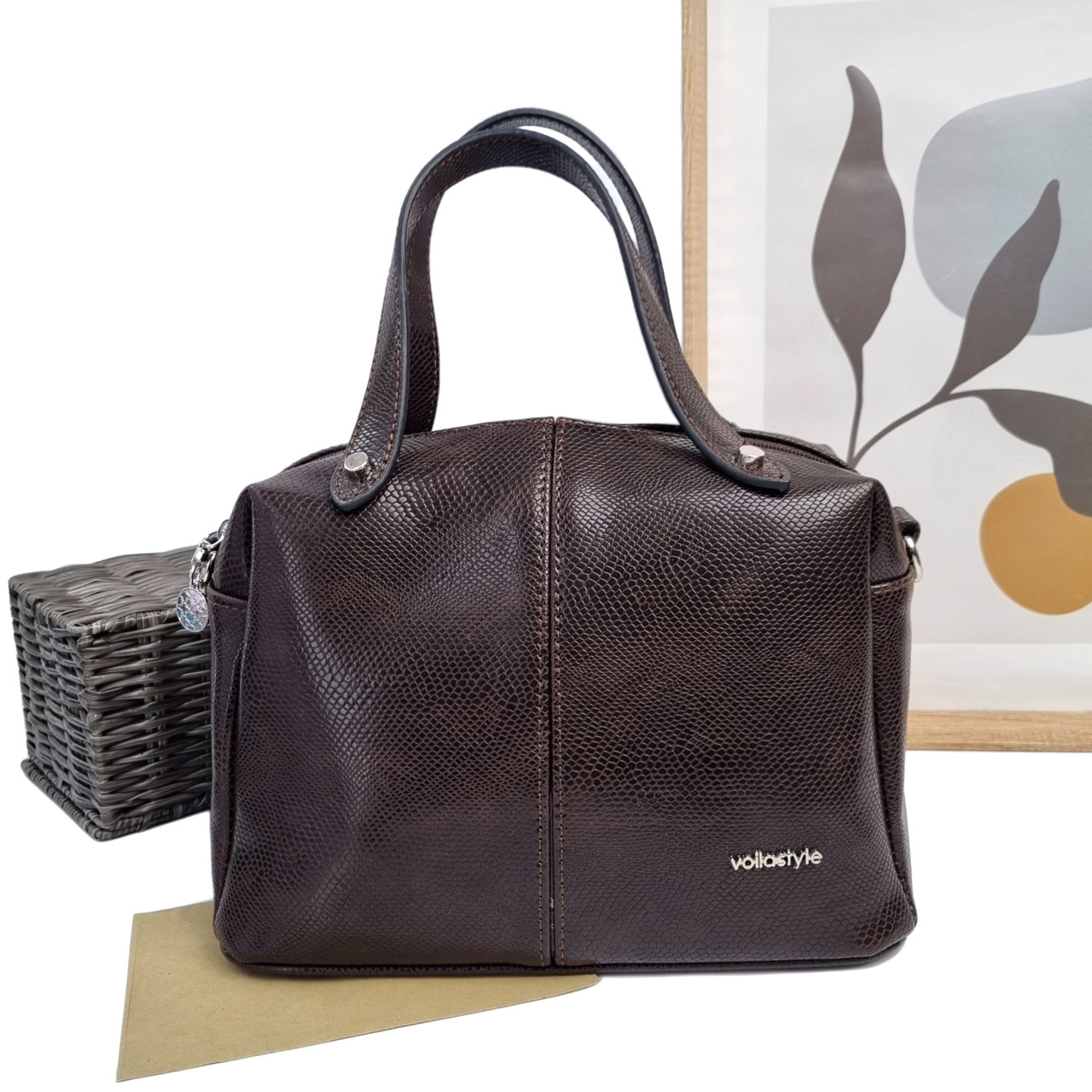 Сумка жіноча з двома ручками екошкіра коричневий Арт.651207239 brown Voila (Україна)
