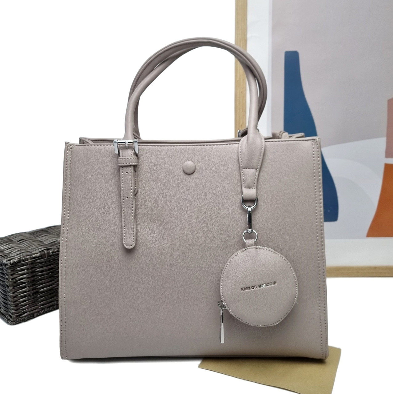 Сумка тоут штучна шкіра бежевий Арт.DH351 beige Eteral Smile (54)