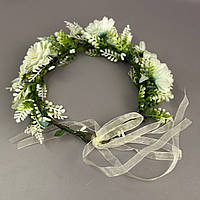 Весняний віночок із квітами азалії - біло-блакитний