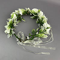 Весняний віночок із квітами азалії - білий