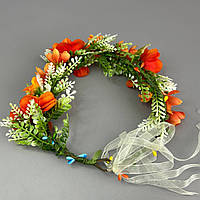 Весняний віночок із квітами азалії - жовтогарячий