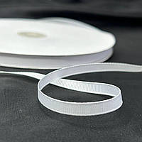 Білий колір, 7 мм стрічка репсова 1м