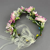 Весняний віночок із квітами азалії - бузковий