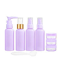 Дорожній набір із 7 флаконів у косметичці, рожевий