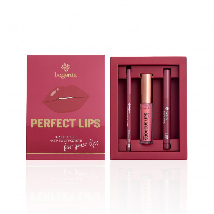 ПОДАРУНКОВИЙ НАБІР PERFECT LIPS 3-PRODUCT SET BOGENIA BG150 №003, фото 1