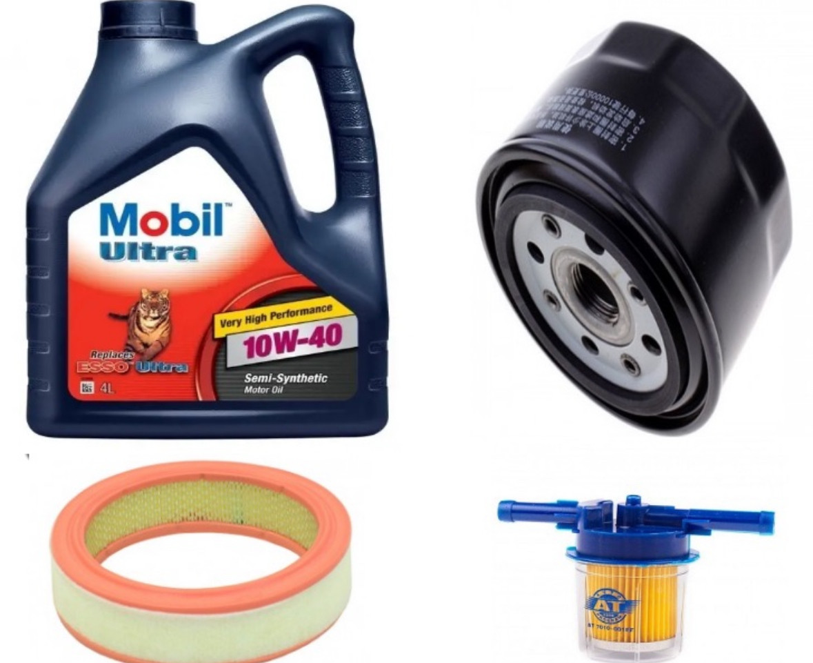 Комплект для заміни мастила Mobil 10W-40 4 в 1 ВАЗ 2101, 2102, 2103, 2104, 2105, 2106, 2107. 2121