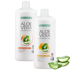 Набір ЛР Питний Гель Алоє Вера Мед і Питний Гель Алоє Персик Aloe Vera, 2000мл