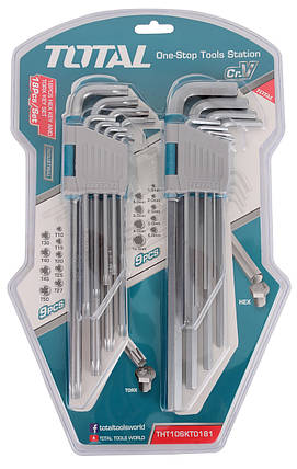 Набір TOTAL THT106KT0181 ключів шестигранних+TORX 18шт., фото 1