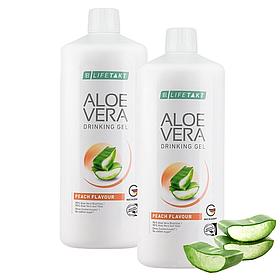 Гель Питний Гель Алое Віра Персик LR Aloe Vera 98,2%, 2 пляшки, комплект Німеччина
