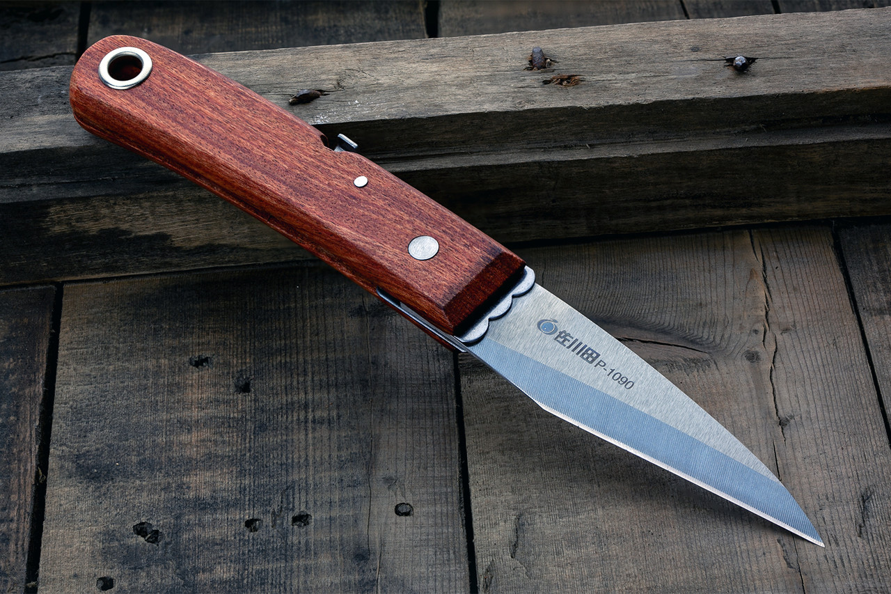 Ніж садовий прививальний професійний складаний Sagawata, Kiridashi зі стамесковим заточуванням, лезо 72 мм, фото 1