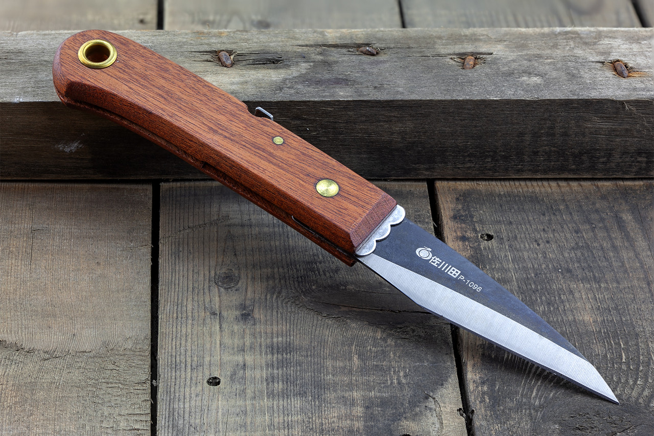 Ніж садовий прививальний професійний складаний Sagawata, Kiridashi зі стамесковим заточуванням, лезо 72 мм, фото 1