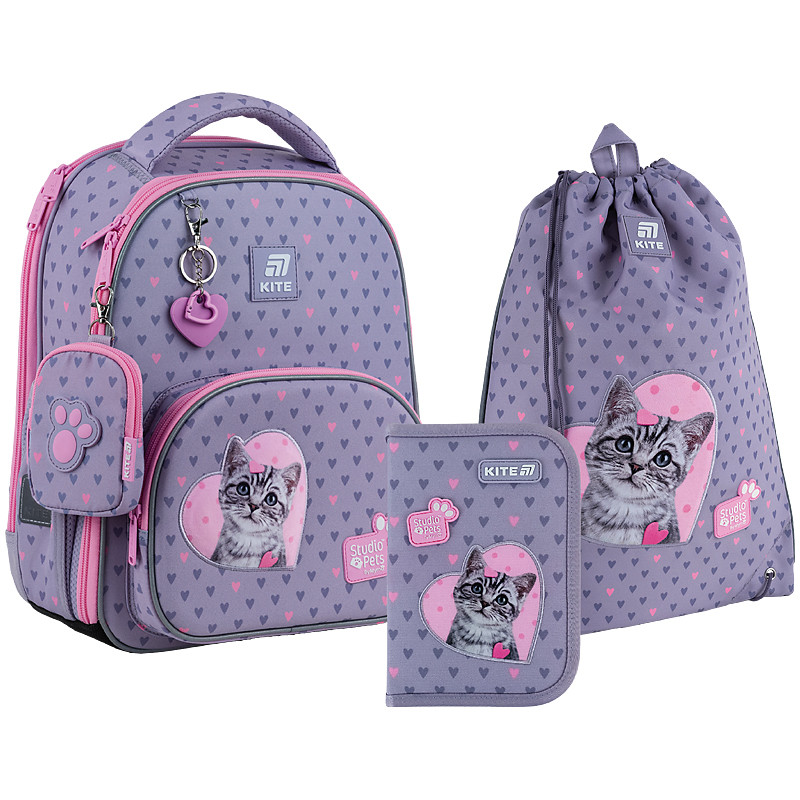 Шкільний набір Kite Education Studio Pets SET_SP25-556M (рюкзак, пенал, сумка) 130-145 см