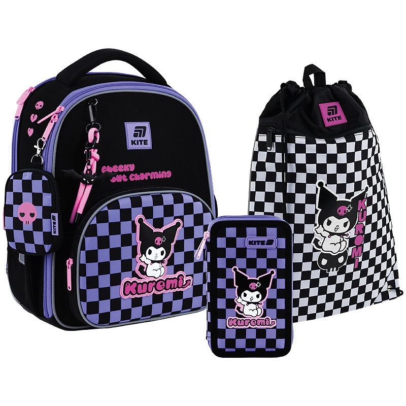 Шкільний набір Kite Education Kuromi SET_HK25-556M (рюкзак, пенал, сумка) 130-145 см