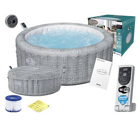Надувний джакузі СПА Bestway 6001N Lay-Z-Spa Bali 196 х 71 см, Wi-fi, 6 місць, 1325 л/г, аеро