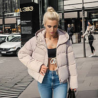 Куртка жіноча демісезонна Aggressive Beige бежева з капюшоном Жіноча куртка 42-44 на осінь