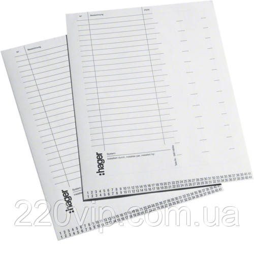 Маркировочный лист с обозначением для наклеивания на дверцы (10шт) VZ717 Volta Hager Хагер бокс, шкаф, фото 1