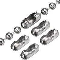 Ланцюжок для військового жетона — неіржавка сталь подовжена 62 см 65 см 70 см 75 см 80 см