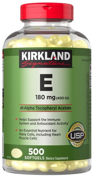 Kirkland Вітамін E 180 мг, 500 м'яких капсул (Імунітет)