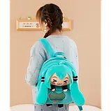 Рюкзак дитячий плюшевий Міку Хатсуне Miku Hatsune аніме вокалоїд великий 30 см бірюзовий, фото 4