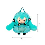 Рюкзак дитячий плюшевий Міку Хатсуне Miku Hatsune аніме вокалоїд великий 30 см бірюзовий, фото 5