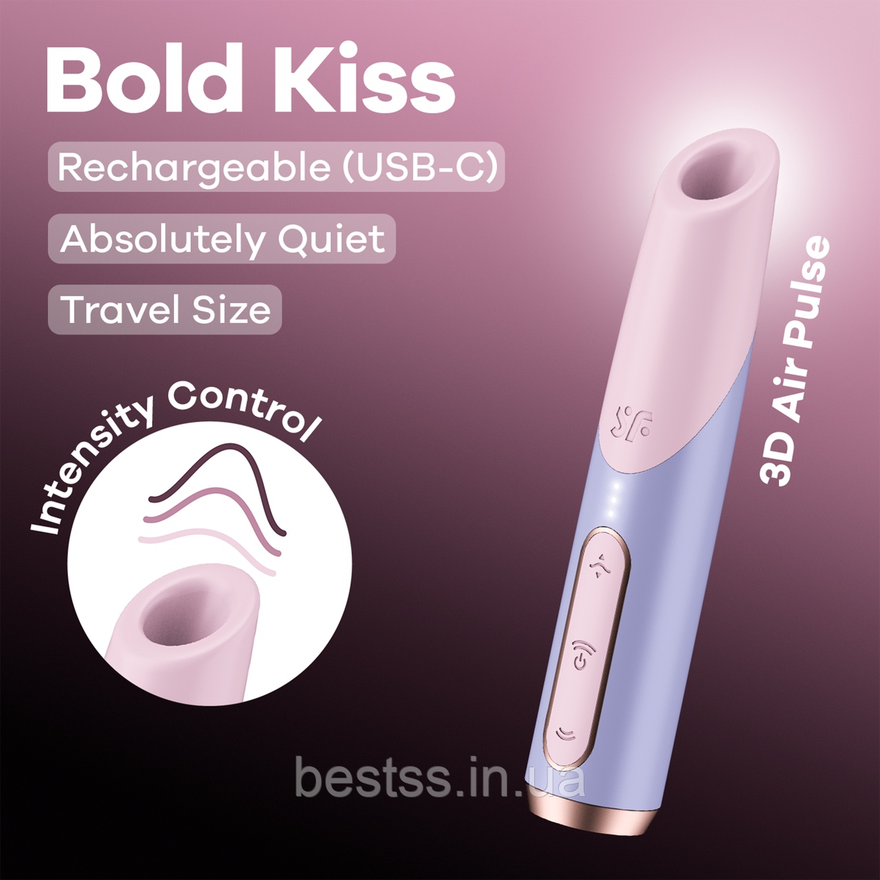 Кліторальний вібростимулятор з повітряними імпульсами Satisfyer Bold Kiss