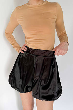 Спідниця шорти жіночі літні атласні Apmi чорний