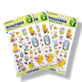 Великодні наклейки для яєць Мультики
